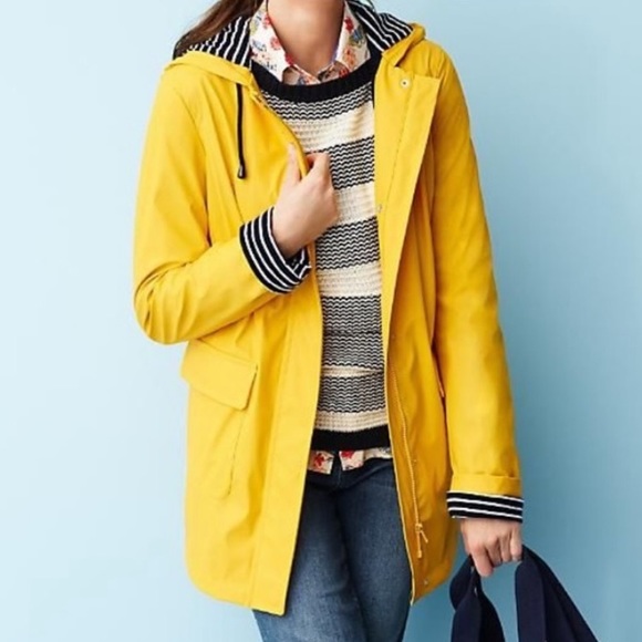 Talbots Raincoat Hooded Yellow 